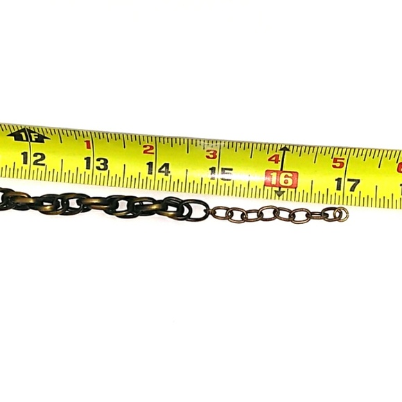 NEW Antiqued Brass Double Link Pot Leaf Necklace - Picture 8 of 8